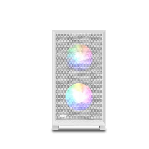 Gabinete para PC PCCOOLER CPS - C3D310 ARGB Blanco - Chasis M-ATX para Gaming con 2 ventiladores ARGB, compatible con placas base M-ATX/ITX y tarjetas gráficas de hasta 350 mm miniatura 3