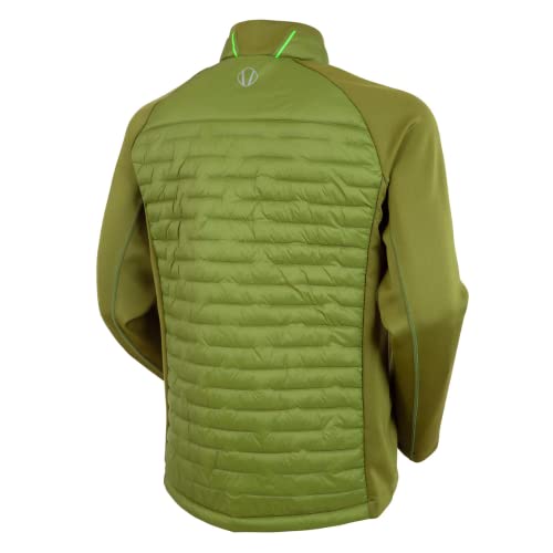 Sunice Performance Apparel - Hamilton Men’s Windproof Full Zip Ultra-Lightweight Water Repellent Thermal Jacket (As1, Alpha, M, Regular, Regular, Army Green/Glowing Green) #TOP1