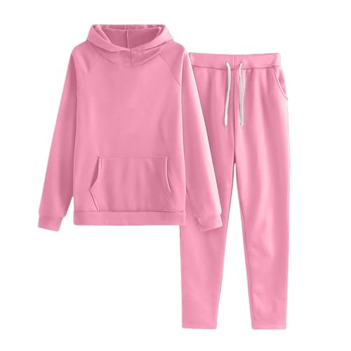 Girls 2 Piece Outfit Long Sleeve Hoodies Sweatshirt Sweatpants Treen Girls Fall Winter Clothing Set with Pockets