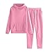 Girls 2 Piece Outfits Sweatsuit Oversized Fleece Hoodie Sweatshirts and Sweatpants with Pockets Kids Cute Y2k Athletic Jogger Sets Fall Winter Fashion Clothing Sets Tween Girls Winter Warm Tracksuits