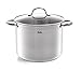 Fissler San Francisco 5-Piece Stainless Steel Saucepan Set with Glass Lids Suitable for Induction Cookers All Hob Types (3 Saucepans, 1 Stewing Pot, 1 Saucepan Without Lid)