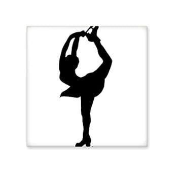 DIYthinker Winter Sport Female Dancing Girl Figure Skating Silhouette Ceramic Bisque Tiles for Decorating Bathroom Decor Kitchen Ceramic Tiles Wall Tiles Medium Multi