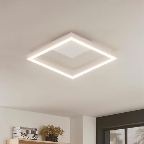 Klighten Ceiling Light LED 24W 1800 Lumen, Modern Aluminium Ceiling Lamp Squares for Bedroom Living Room Kitchen Hallway, 29 x 29 x 4 cm, Warm White 3000K, White