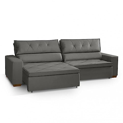 Sofá Prime 3 lugares, Retrátil, Reclinável, 2,05m com Molas Espresso Móveis Grafite