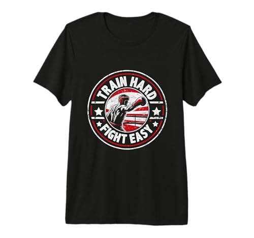 Train Hard Fight Easy Boxing Match Boxer Fighter Boxers Premium T-Shirt
