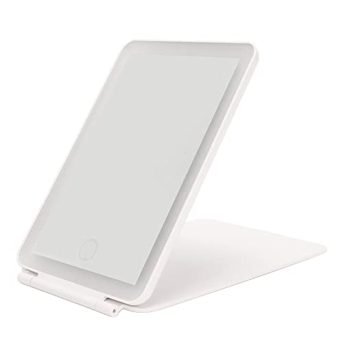 Espelho de luz LED 3 cores modos de luz recarregável portátil dobrável espelho de viagem para mulher