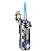 Cigar Lighter, Windproof Butane Torch Lighter, refillable Butane, Adjustable Flame, Perfect for Candles, Grills, and fireplaces(Silver)