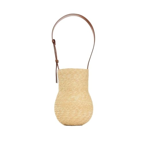 Gourd Shoulder Grass Woven Bag, Fashionable Portable Straw Handmade Vacation Style Beach Versatile Women's Bag