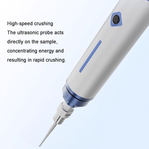 Homogénéisateur portable, processeur à ultrasons 25-35 kHz, émulsifiant et mélangeur de perturbateurs de cellules pour un volume d'échantillon de 100 ml, qualité laboratoire pour une préparation