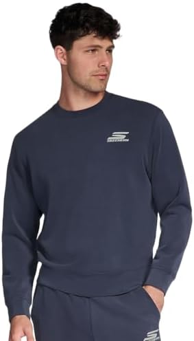 Skecher's Men's Skechcloud Elevate 2.0 Crew, Charcoal/Navy, M