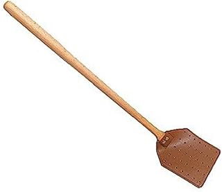 Knadgbft PU Leather Fly Swatter Heavy Duty Manual Fly Swatter with Wood Handle,Durable Leather Fly Swatter for Indoor and Outdoor Durable Easy to Use