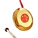 Chinese Traditional Percussion Instrument, Copper Gong with Beater,Brass Gong with Red Ribbon,Small Gongs with Wooden Mallet