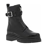 Cuir Mjus - Bottines en cuir noires à talon décroché bas avec fermeture zippée - Taille numeric_36
