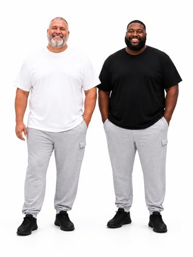 Image of MC BIG & TALL Men's Big and Tall T-Shirts - Stretch Cotton Crewneck T-Shirt Sizes 3X-10X - Durable & Breathable Everyday Tee