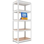 HOMEDANT House 5 Tier 24.1" W Laminated Metal Shelving Unit Adjustable Storage Utility Rack Heavy Duty Shelves Organization Multipurpose Shelf Kitchen Garage Pantry Closet 1 Pack | House, Adjustable, Utility Rack, Shelves, Organization, Multipurpose