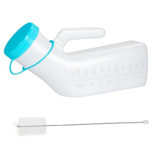 Bild: Urinflaschen f�r M�nner 1000ml Urinflasche Tragbare Pinkelflasche M�nner Ente Harnflasche f�r Unterwegs mit Schraubdeckel Urinente f�r M�nner Urine Bottles Male f�r Krankenhaus Notfall Reisen f�r 7,49 EUR bei amazon.de