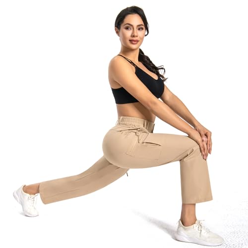 Womens Cargo Hiking Pants - Travel Lightweight Water Resistant 4 Pockets Casual Quick Dry Athletic Climbing Pants2