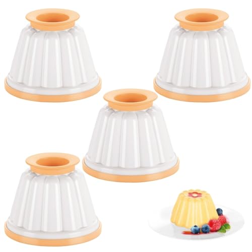 4PCS Puddingformen Puddingförmchen mit Deckel Mini Gelee-Formen Pudding Becken Backförmchen Yorkshire-Puddingblech DIY Backformen antihaftbeschichtete Kochpfannen spülmaschinengeeignet stapel