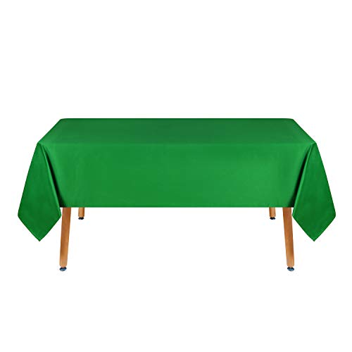 Image of Obstal 210GSM Rectangle Green Table Cloth, Christmas Decorations Waterproof Tablecloth, Table Cover Protector for Holiday Party Use (Green,60 x 102 Inch)