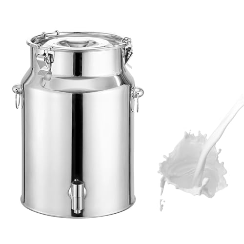 Pot à lait en métal inoxydable 14L, conteneur robuste avec robinet pour huile et liquides
