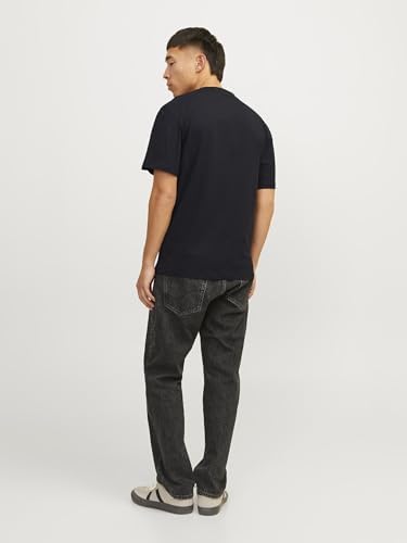 JACK & JONES JJECALEB VARSITY TEE SS O-NECK NOOS Erkek Tişört, Siyah, M - Görsel 4