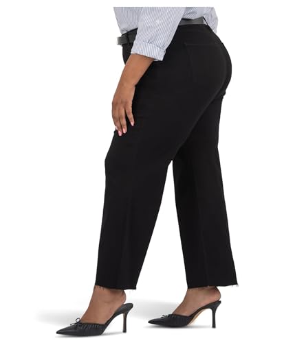 KUT from the Kloth Women's Plus Meg High Rise Fab Ab Wide Leg Raw Hem-Long Inseam2