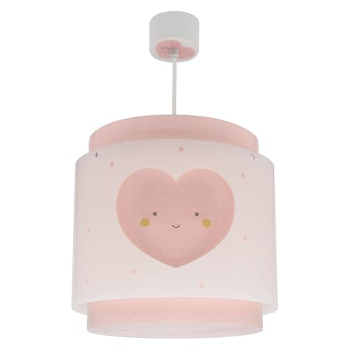 Dalber Lampe Suspension Enfant Baby Dreams Coeur Rose, lustre chambre enfant, 76012S, E27
