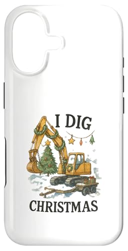 I Dig Christmas Excavator Tree Lights Construction Holiday スマホケース iPhone 17 用