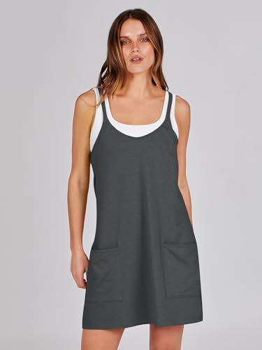 Image of ANRABESS Women Athletic Dress Summer Tennis Workout Active Sports Mini Romper Dress Built in Shorts Travel Vacation Clothes