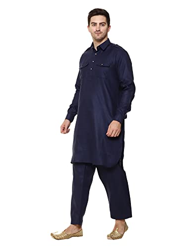 Pyjama Kurta Pathani pour homme en coton ample et léger - 3