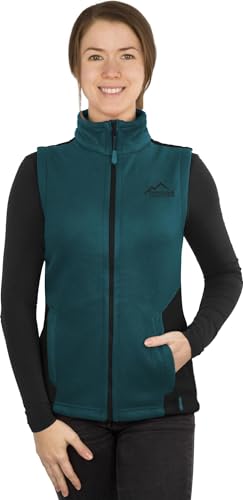 normani Fleece Weste für Damen mit Reißverschlusstaschen, Stehkragen, ZIP-T3K System Farbe Petrol Größe L