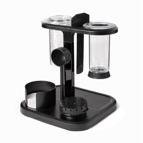 Comparison: Aeropress Inverted 7 AeroPress Organizer Stand, Durable, Coffee Bar Station, Storage Solution and Accessories. Compact Storage Solution Fits Every Manual Coffee Maker (Except Premium and Go)