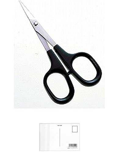 長谷川刃物 はさみ デザイン用 極細 ブラック DS-100 全長:10.5 刃渡り:1.8(cm) + 画材屋ドットコム ポストカードA