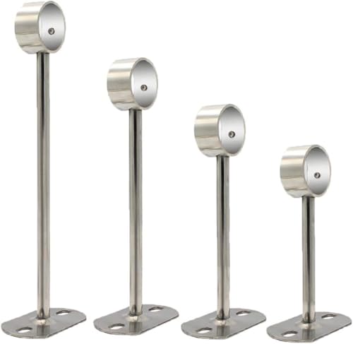 Lot de 4 Support De Tringle A Rideaux en Acier Inoxydable, Support Barre Penderie Montage Support de Garde-Robe pour Barre de Rideau de Douche Mural à Suspendre pour Armoire Vêtements Cintre Chambre