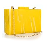 Gets Acrylic Clutch Purses Formal Unique Marbling Evening Handbags Crossbody Bag for Women Cocktail Wedding Party (Yellow)