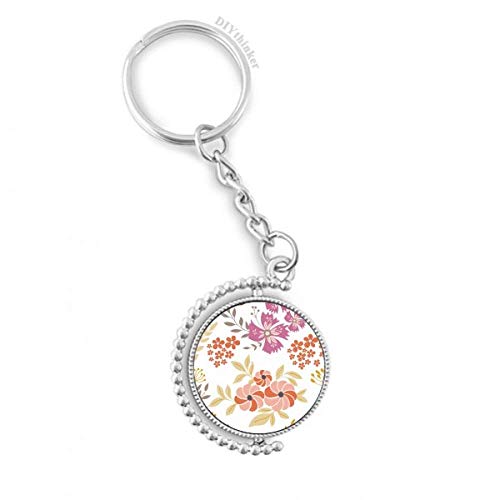 Peinture fleur orange blanc porte-clés rotatif pour vos clés de maison
