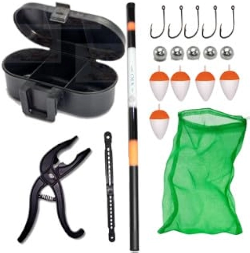 Kit Pesca Completo, Vara Telescópica, Anzóis, Boia, Alicate, Saco para Peixe, Estojo Porta Isca