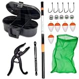 Kit Pesca Completo, Vara Telescópica, Anzóis, Boia, Alicate, Saco para Peixe, Estojo Porta Isca