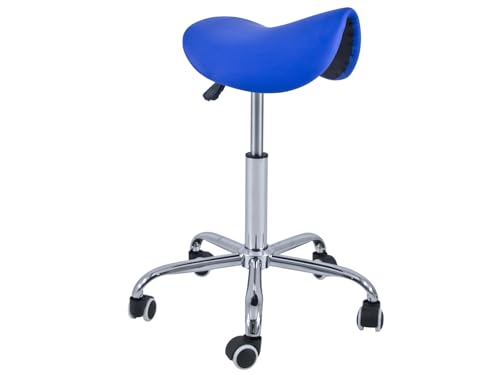 QUIRUMED Taburete Pony 5 Ruedas Base cromada