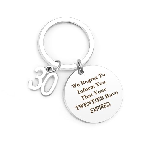 30th Birthday Gifts for Women Men,30th Birthday Gifts for Her,30 Birthday Gift for Women Keyring,Funny Gifts for 30 Year Old Man Joke Presents,Keyring and Funny Joke Presents for Her and Him