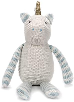 FLUFFYFUN Plush Baby Unicorn Stuffed Animal (Blue)