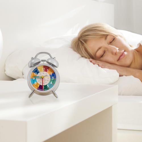 Reloj despertador analógico para niños con batería USB para aprender el tiempo 4