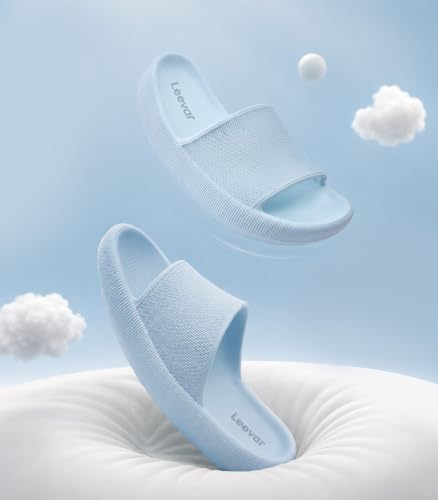 Image of Leevar Cloud Slides for Women and Men - Soft, Comfy, Relax Cloud Slippers, Thick Sole, Non-slip Slides for Men, Easy to Clean, Shower, Swimming, Beach, Indoor and Outdoor Slides for Men