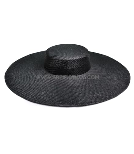 Artipistilos Pamela De Fibras Naturales Alejandria - Negro - Sombreros Y Pamelas De Fibra De Papel