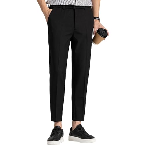 Men's Stretch Skinny Fit Casual Business Pants Straight Slim Fit Chino Pant Men Ankle Length Dress Pants