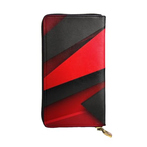 Red Black Wallet for Men Women Long Purse Leather Clutch Large Business Handbag Travel Phone Holder Credit Card Holder Money Case with Zipper Leather Wallets Gift