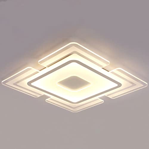 Plafondnier LED 12W ultra-fin et carré en acrylique pour l'éclairage de chambre