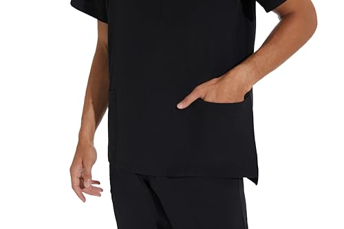 image for COZYFIT Men Scrubs Set — Stretch V-Neck Scrub Top & Jogger Pant with