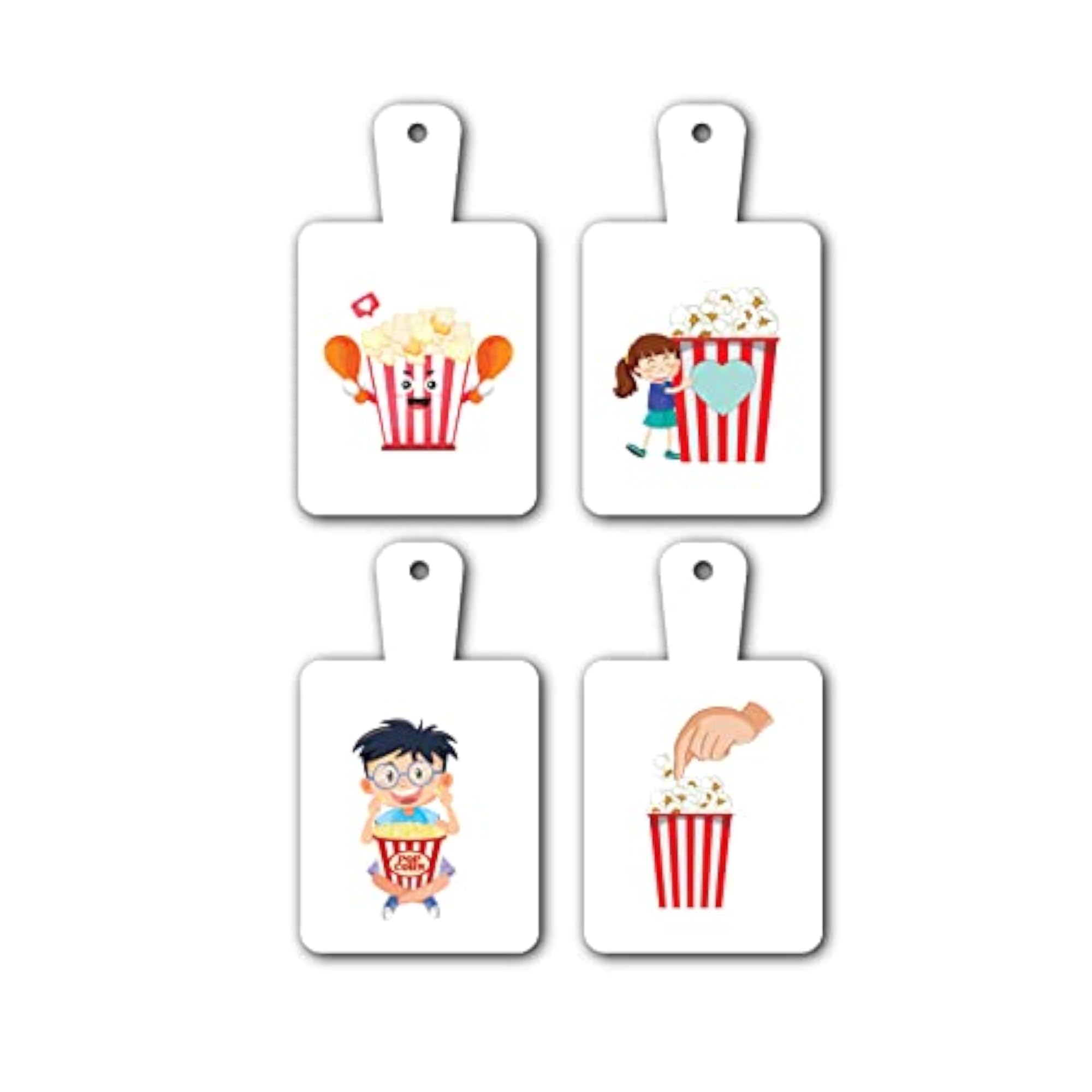 4 PC Popcorn Printed Wall Hanging Decorations