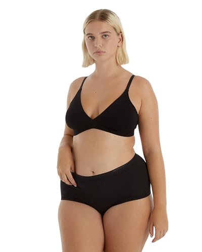 Organic Basics Women's Core Shorty Cotton Boyshort Underwear 5-Pack, Black/Black/Black/Black/Black, XX-Small